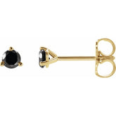 14K Yellow Gold 1 1/8 CTW Natural Black Diamond Earrings
