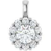 14K White Gold 1 CTW Lab-Grown Diamond Halo-Style Pendant