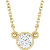 14K Yellow Gold 1/4 CT Lab-Grown Diamond Solitaire 18" Necklace