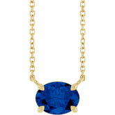 14K Yellow Gold Natural Blue Sapphire 18" Necklace