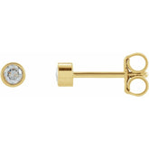 14K Yellow Gold 1/5 CTW Natural Diamond Micro Bezel-Set Earrings