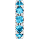 Sterling Silver Natural Aquamarine Spacer Charm/Pendant
