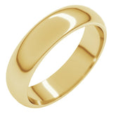 10K Yellow Gold 5 mm Half Round Band Size 11.5