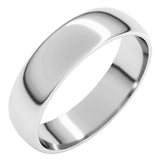 10K White Gold 5 mm Lightweight Half Round Band Size 8.5