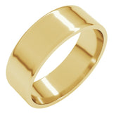 14K Yellow Gold 6 mm Ultra-Lightweight Flat Band Size 7.5