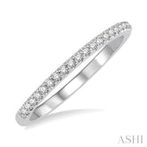 1/10 Ctw Round Cut Diamond Wedding Band in 14K White Gold
