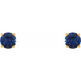 14K Yellow Gold 5 mm Lab-Grown Blue Sapphire Earrings