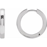 14K White Hinged 18 mm Hoop Earrings