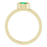14K Yellow 5.5 mm Lab-Grown Emerald Ring
