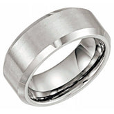Tungsten 8 mm Beveled-Edge Comfort-Fit Band Size 10.5