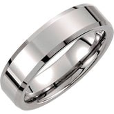 Tungsten 6 mm Beveled-Edge Band Size 8.5