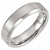 Tungsten 6 mm Beveled-Edge Inlay Band Size 8.5