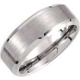 Tungsten 8 mm Beveled-Edge Band with Satin Center Size 8.5