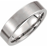 Tungsten 6 mm Comfort-Fit Flat Band Size 7.5