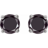 14K White 1/2 CTW Natural Black Diamond Earrings