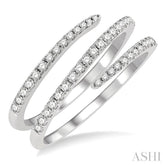 3/8 Ctw Open-End Round Cut Diamond Fashion Ring in 14K White Gold
