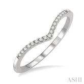 1/10 Ctw Chevron Round Cut Diamond Petite Band in 10K White Gold