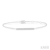 1/6 Ctw Round Cut Diamond Petite Bar Bracelet in 10K White Gold