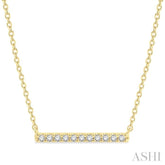1/8 Ctw Bar Single Cut Diamond Petite Necklace in 10K Yellow Gold