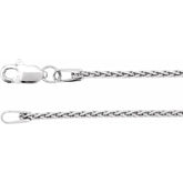 Rhodium-Plated Sterling Silver 1.25 mm Wheat 18" Chain
