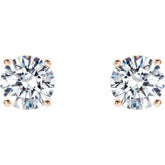 14K Rose Gold 1/2 CTW Lab-Grown Diamond 4-Prong Stud Earrings
