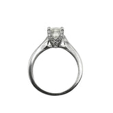 APPRAISED $3000 - 14kt White Gold Band with 18 Round Brilliant Diamonds - T. - .16ct and 1 Princess Cut Diamond Center - EST. - .80ct