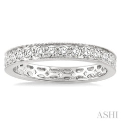 1 Ctw Round Cut Diamond Eternity Wedding Band in 14K White Gold