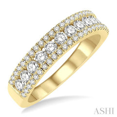 1 Ctw Channel Round Cut Diamond Wedding Band in 14K Yellow Gold