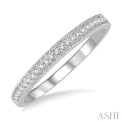 1/10 Ctw Round Cut Diamond Wedding Band in 14K White Gold