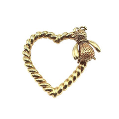 APPRAISED $3700 - 18kt Yellow Gold Woven Heart/Bee Pin