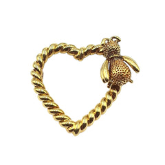 APPRAISED $3700 - 18kt Yellow Gold Woven Heart/Bee Pin 