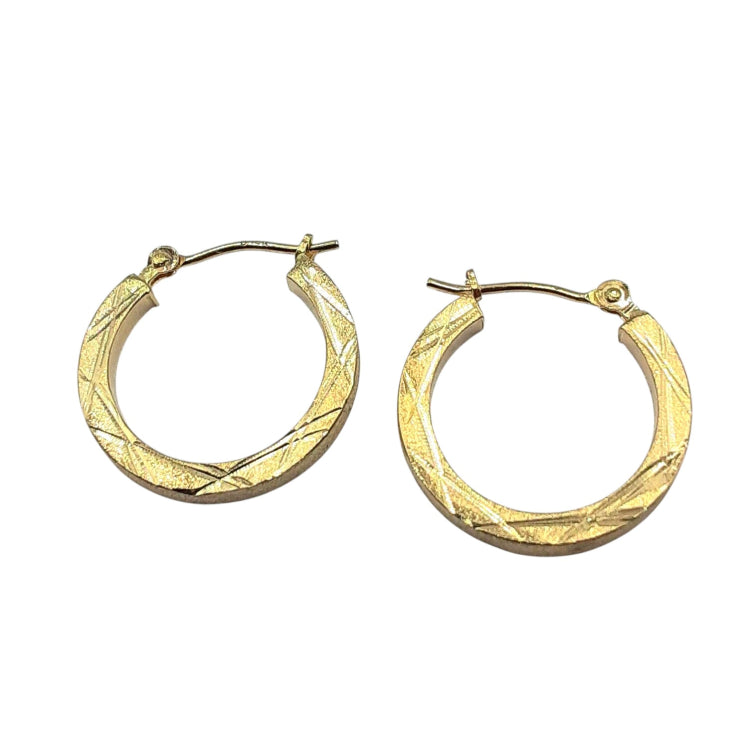 APPRAISED $125 - 14kt Yellow Gold Di Cut Hoops
