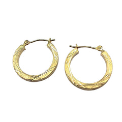 APPRAISED $125 - 14kt Yellow Gold Di Cut Hoops