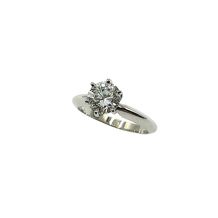 APPRAISED $4900- 14KT White Gold Engagement Ring with 1 Round Brilliant Diamond