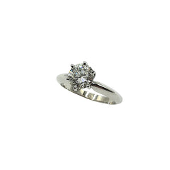 APPRAISED $4900- 14KT White Gold Engagement Ring with 1 Round Brilliant Diamond