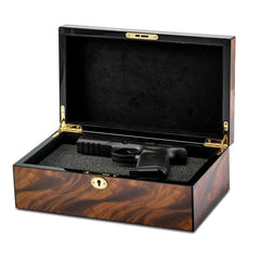 Luxury Giftware by Jere Tiger Wood Veneer High Gloss Finish Multi Use Locking Collector Box