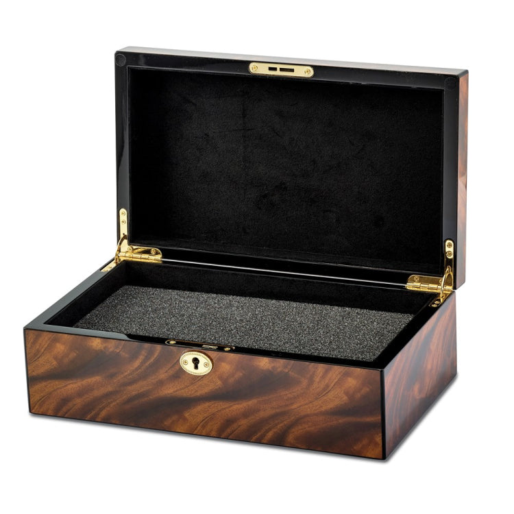 Luxury Giftware by Jere Tiger Wood Veneer High Gloss Finish Multi Use Locking Collector Box