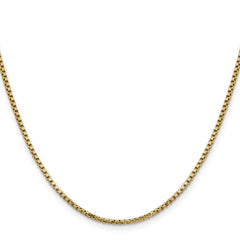 14K 18 inch 1.75mm Semi-Solid Round Box with Lobster Clasp Chain