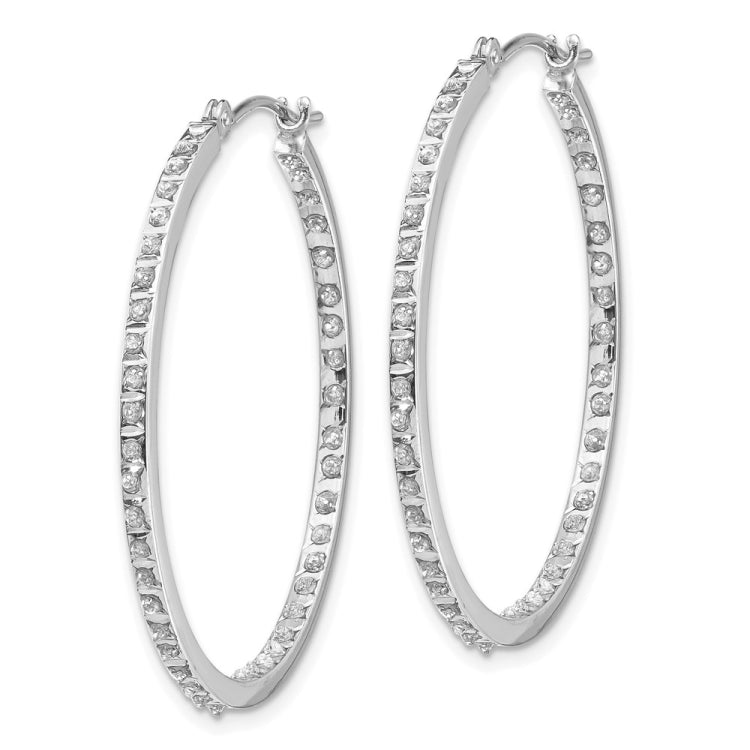 14k WG Diamond Fascination Dia. Dust/Accent Hoop Earrings