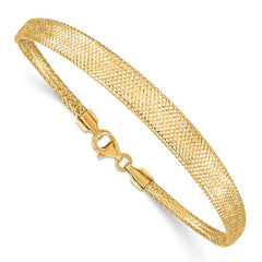 14K Graduated Stretch Mesh 7 inch Bracelet
