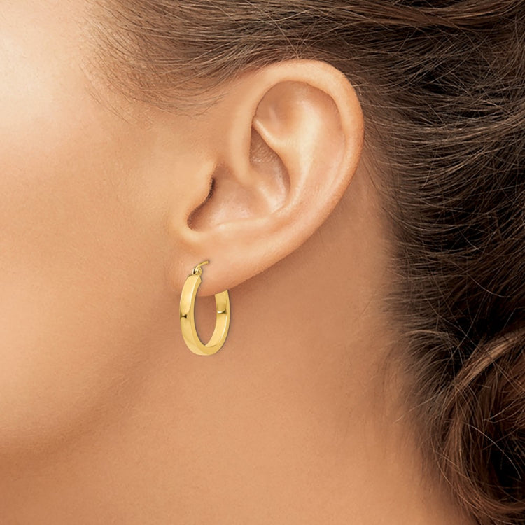 14k 2x3mm Square Tube Hoops