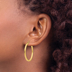 14k 2mm Square Tube Hoop Earrings