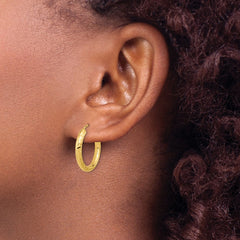 14k Polished & D/C Endless Hoop Earrings