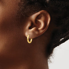 14k Polished Hollow Hoop Earrings
