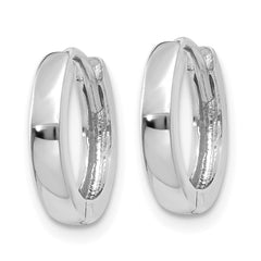 14k White Gold 1.8mm Round Hinged Hoop Earrings