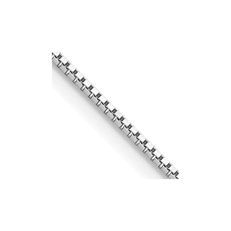 14K White Gold 18 inch .95mm Box with Lobster Clasp Chain