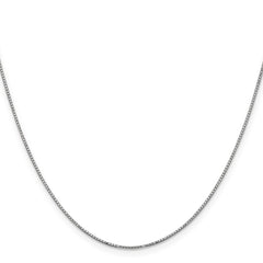 14K White Gold 18 inch .9mm Box with Spring Ring Clasp Chain