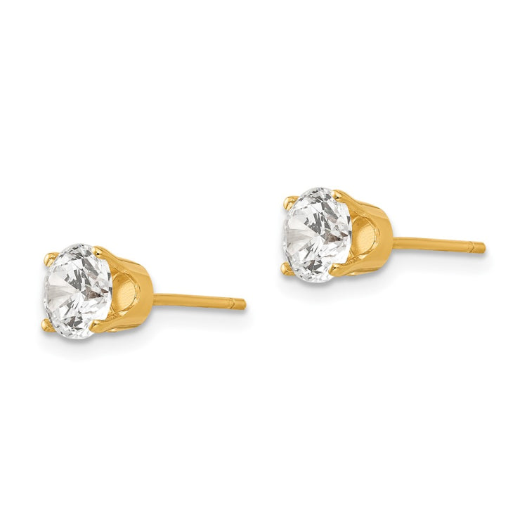 14k 5.5mm Round CZ Stud Earrings