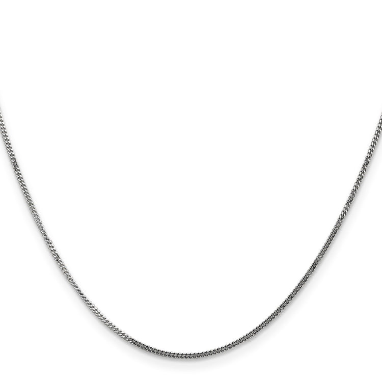 14K White Gold 18 inch 1.4mm Curb  with Spring Ring Clasp Pendant Chain