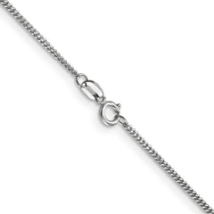 14K White Gold 18 inch 1.4mm Curb  with Spring Ring Clasp Pendant Chain
